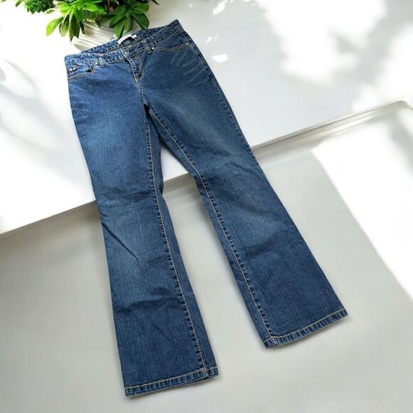TOMMY HILFIGER Classic Blue Women's Jeans size 8 y2k 90s flare denim - Picture 1 of 13